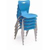 Mooreco Hierarchy School Chair, 4 Leg, 16" Chrome Frame, Blue Armless Shell, PK5 53316-5-BLUE-NA-CH